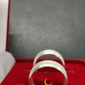 Aliança chanfrada italiana, prata 950, fosca, 6.0mm