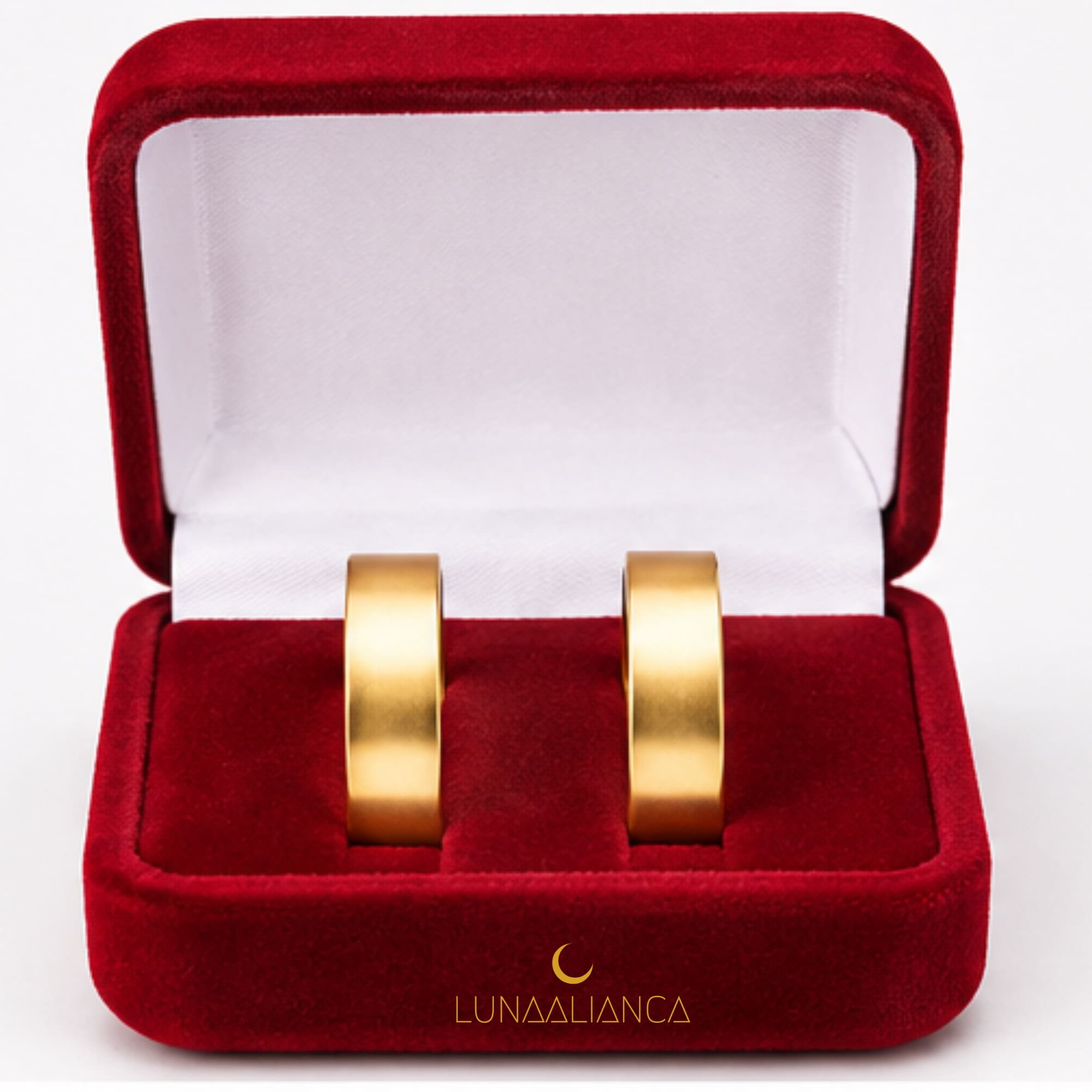 Aliança reta fosca em ouro 18k 5.5mm - Imagem 2