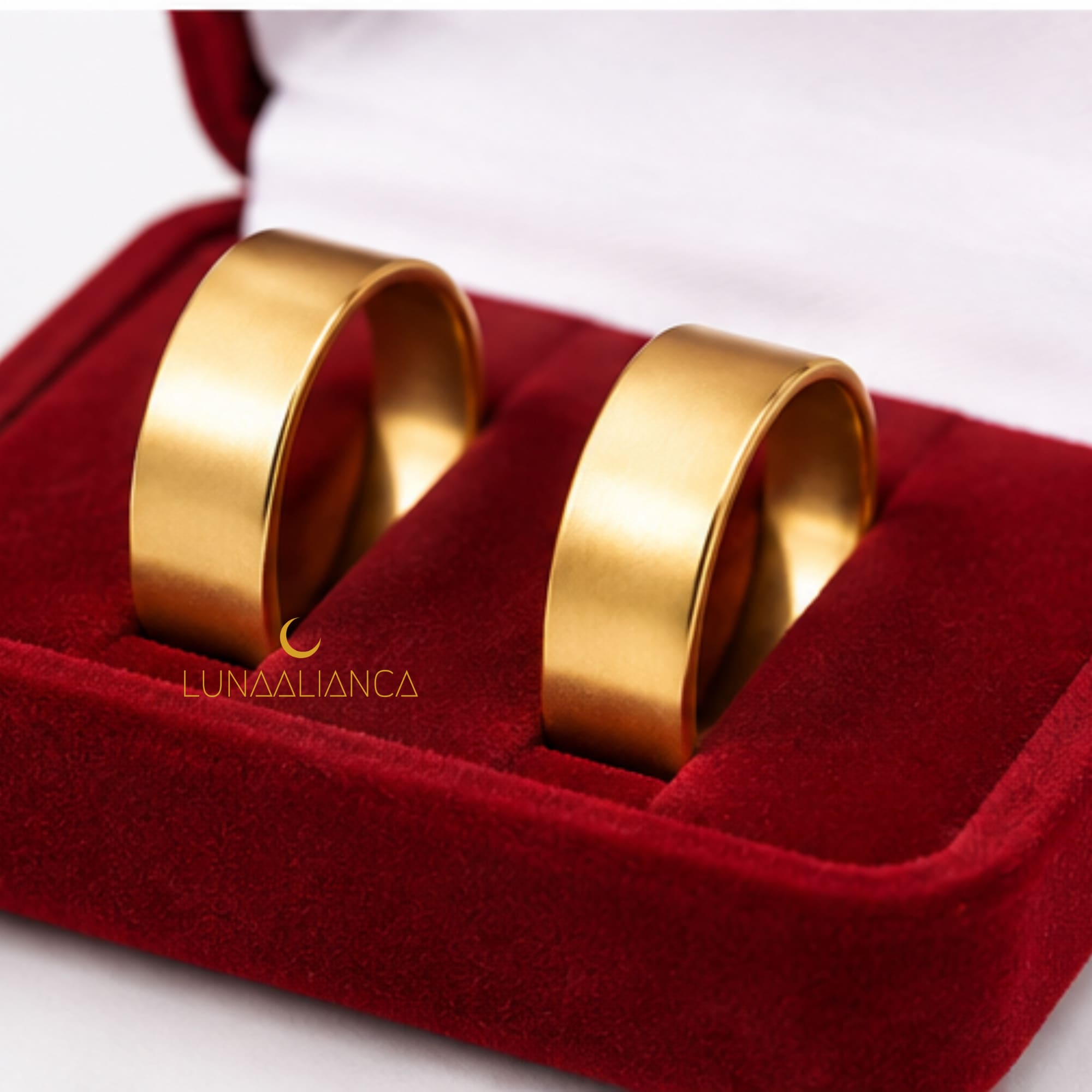 Aliança reta fosca em ouro 18k 5.5mm - Imagem 4